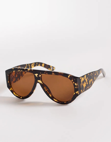  Asos Design Oversized Sunglasses In Tortoise Frame With Brown Lens 