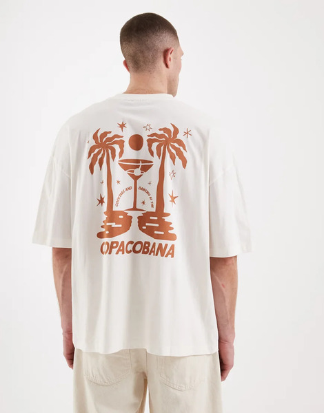  Asos Design Oversized T Shirt With Floral Back Print In White 