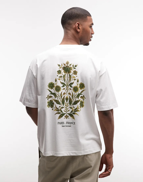  Asos Design Oversized T Shirt With Floral Graphic In White 