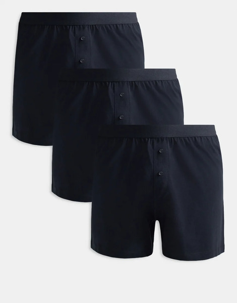  Asos Design 3 Pack Boxers In Black 