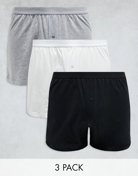  Asos Design 3 Pack Boxers In Multi 