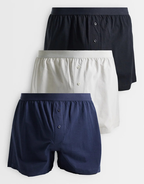  Asos Design 3 Pack Boxers In Multi 