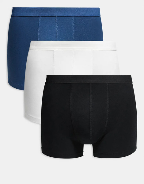  Asos Design 3 Pack Jersey Trunks In Multi 