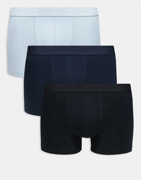  Asos Design 3 Pack Jersey Trunks In Multi 