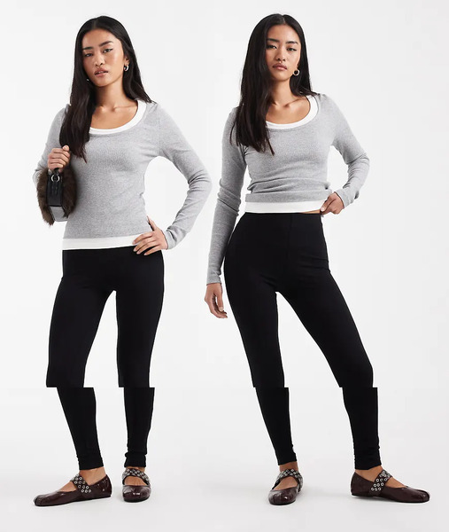  Asos Design 2 Pack Leggings In Black 