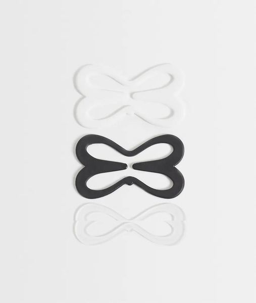  Asos Design 3 Pack Racer Back Bra Clips In White, Black & Clear Multi 