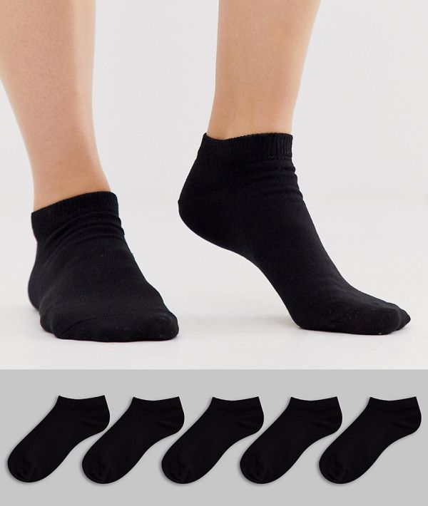  Asos Design 5 Pack Trainer Socks Black 