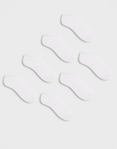  Asos Design 7 Pack Trainer Socks In White 