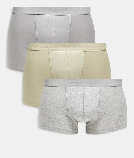  Asos Design 3 Pack Trunk In Khaki   Multi 
