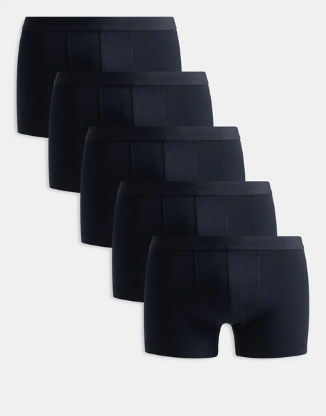  Asos Design 5 Pack Trunks In Black 