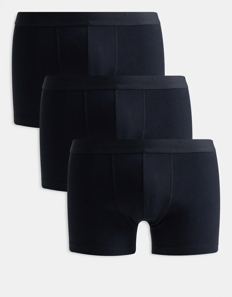  Asos Design 3 Pack Trunks In Black 