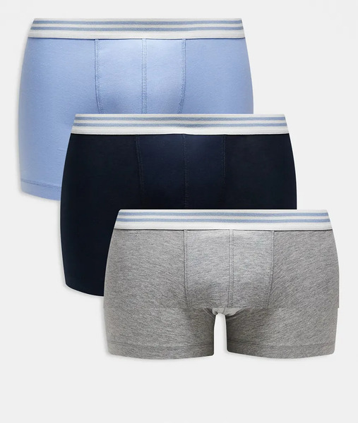 Asos Design 3 Pack Trunks With Stripe Waistband In Multi   Multi 