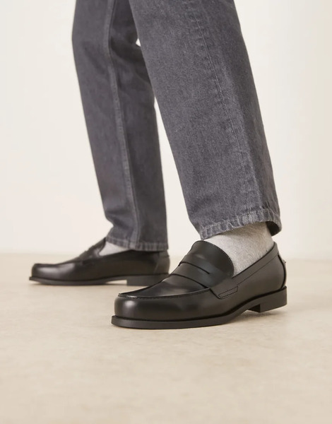  Asos Design Penny Loafer In Black 