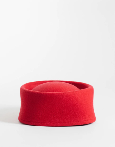  Asos Design Pillbox Hat In Red Felt 