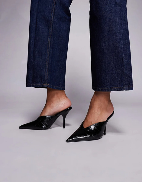  Asos Design Pluto High Heel Mule In Black 