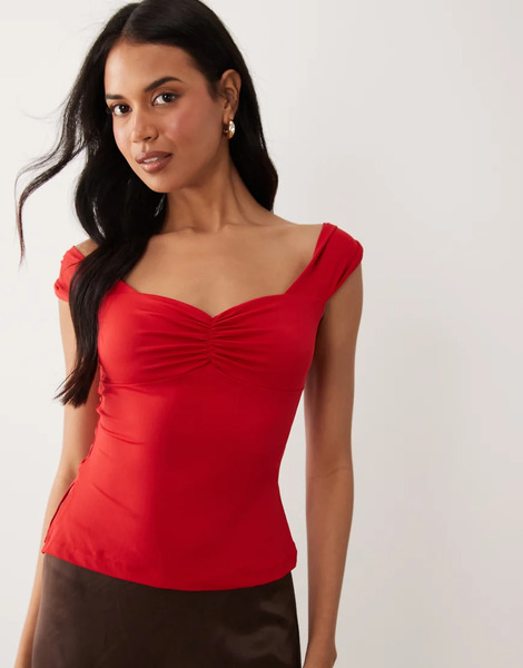  Asos Design Polyamide Bandeau In Red 
