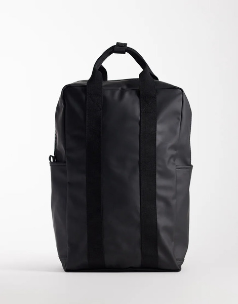  Asos Design Rubberised Backpack In Black 