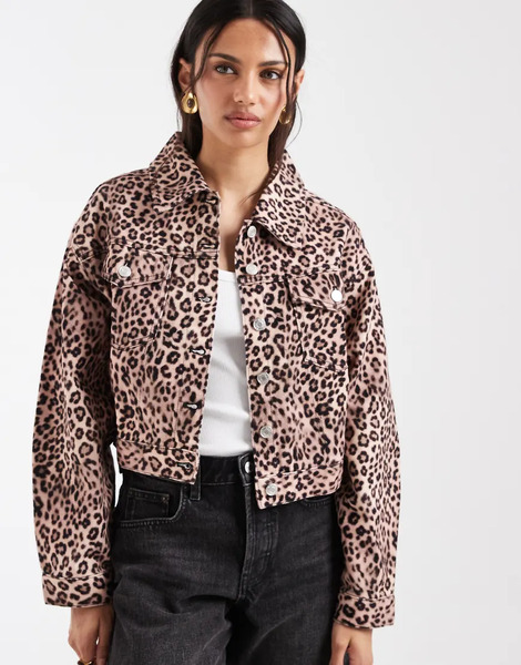  Asos Design 80's Drop Shoulder Leopard Jacket Brown 