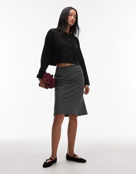  Asos Design 90's Midi Skirt In Check Multi 