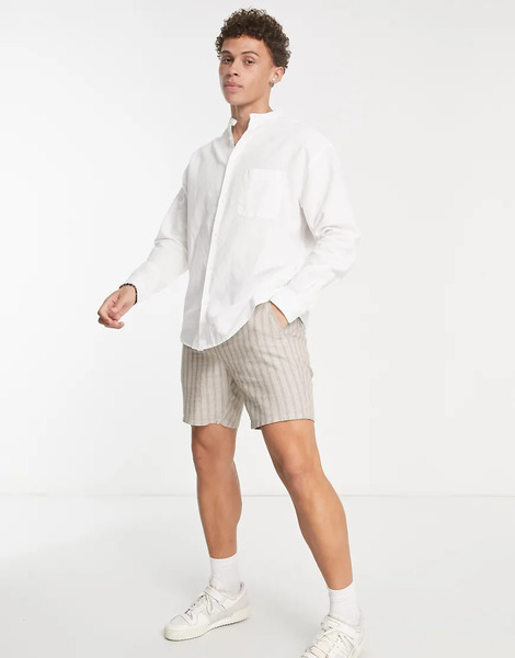  Asos Design 90s Oversized Linen Shirt In White 