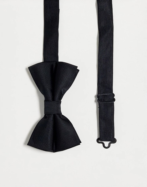 Asos Design Satin Bow Tie In Black 