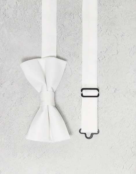  Asos Design Satin Bow Tie In White 