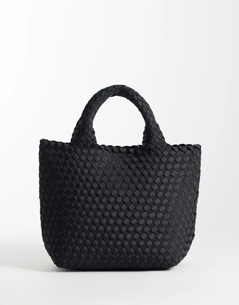  Asos Design Satin Weave Mini Tote Bag In Black 