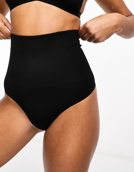  Asos Design Shaping Control Thong In Black 
