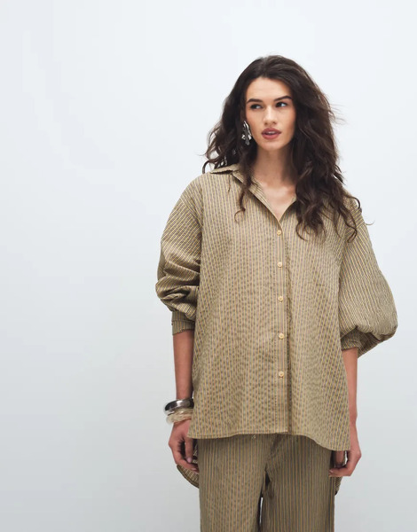  Asos Design Shirt In Yellow Stripe 