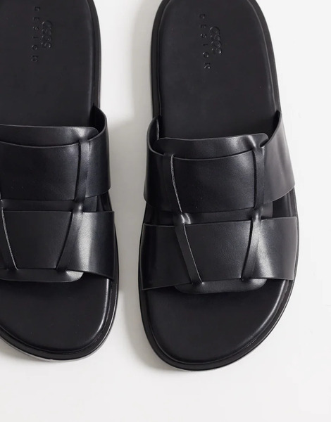  Asos Design Slider Sandals In Black 