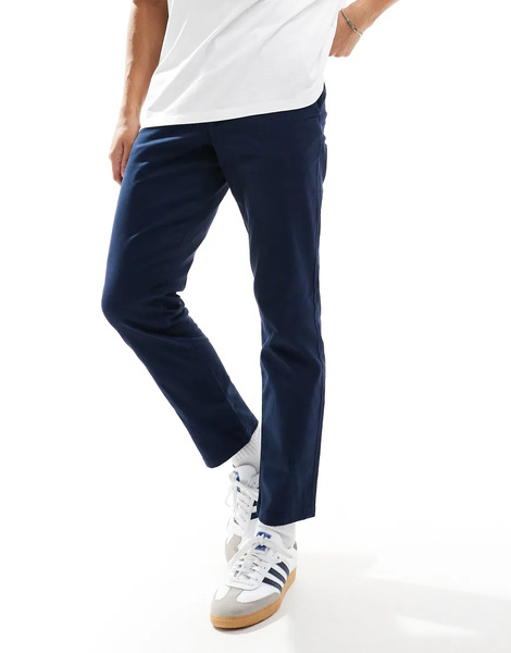 Asos Design Slim Chinos In Navy 