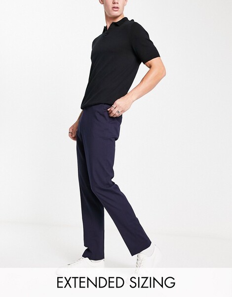  Asos Design Slim Smart Trouser In Navy 