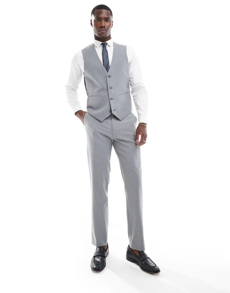  Asos Design Slim Suit Trousers In Grey 
