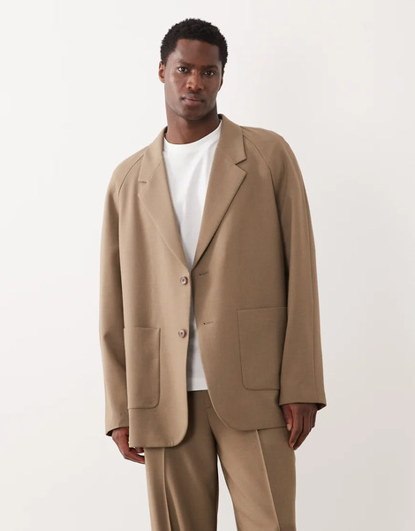  Asos Design Slouchy Oversized Suit Jacket In Camel Neutral 