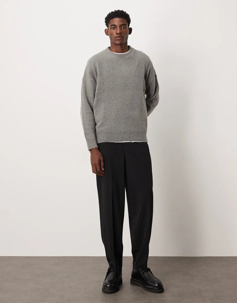  Asos Design Smart Pull On Oversized Tapered Trousers In Black 