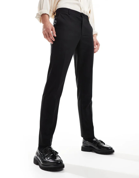  Asos Design Smart Slim Fit Trousers In Black 