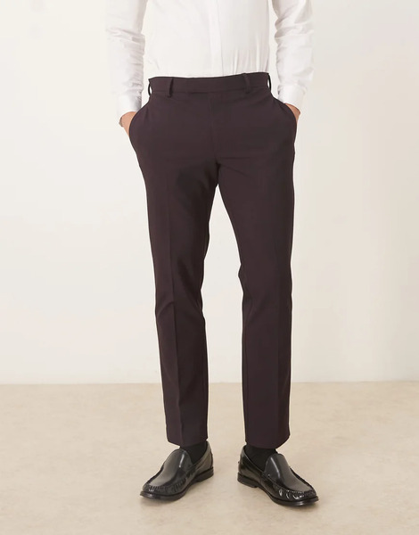  Asos Design Smart Slim Trousers In Black 