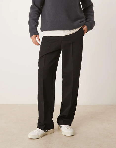  Asos Design Smart Wide Leg Trousers In Black 
