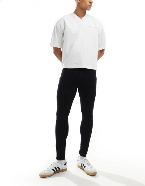  Asos Design Spray On Jeans With Power Stretch In Black 
