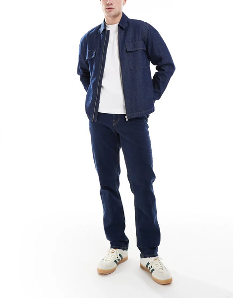  Asos Design Stretch Slim Jeans In Indigo Blue 