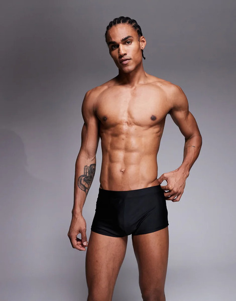  Asos Design Stretch Trunk In Black 