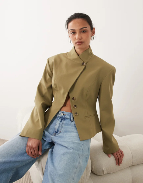  Asos Design Tailored Pelmet Mini Skort In Check Green 