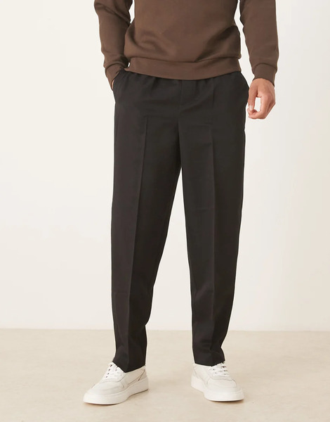  Asos Design Tailored Relaxed Tapered Jogger In Black 