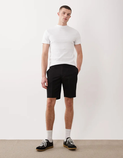  Asos Design Tailored Slim Shorts In Black 