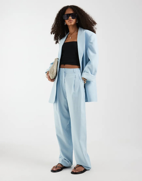  Asos Design Tailored Tapered Trouser In Blue 