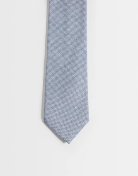  Asos Design Textured Tie In Blue 