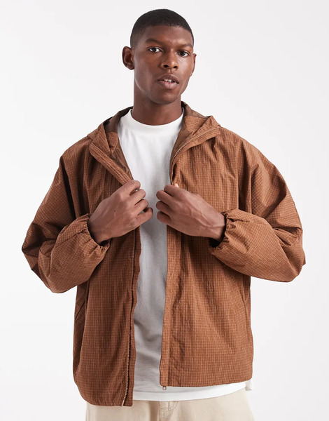  Asos Design Track Jacket In Brown 