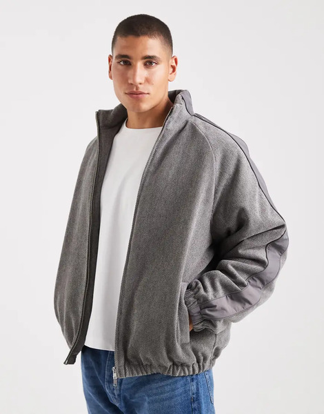  Asos Design Track Jacket In Grey 