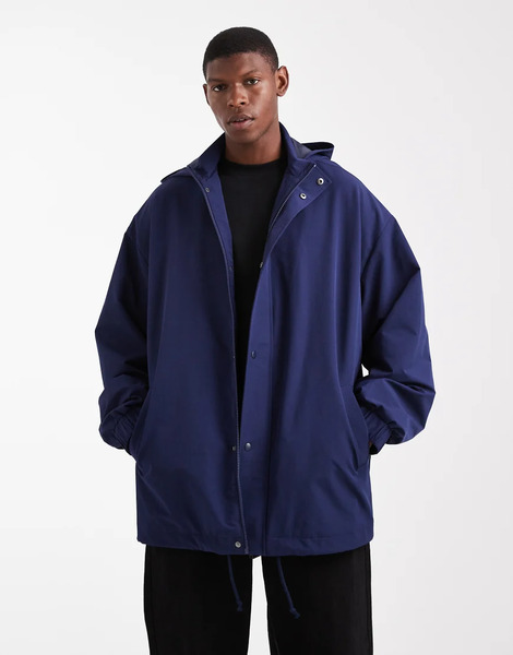  Asos Design Windbreaker Jacket In Navy 