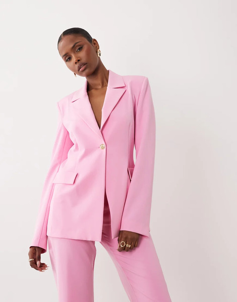  Asos Luxe Co Ord Tailored Blazer In Bright Pink 